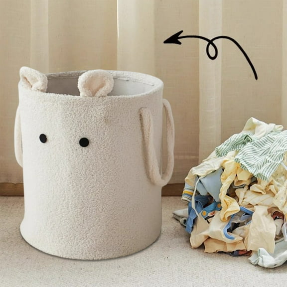 HOZVOMI Foldable Laundry Basket with Protective Sisal Rope Handle for Home Use