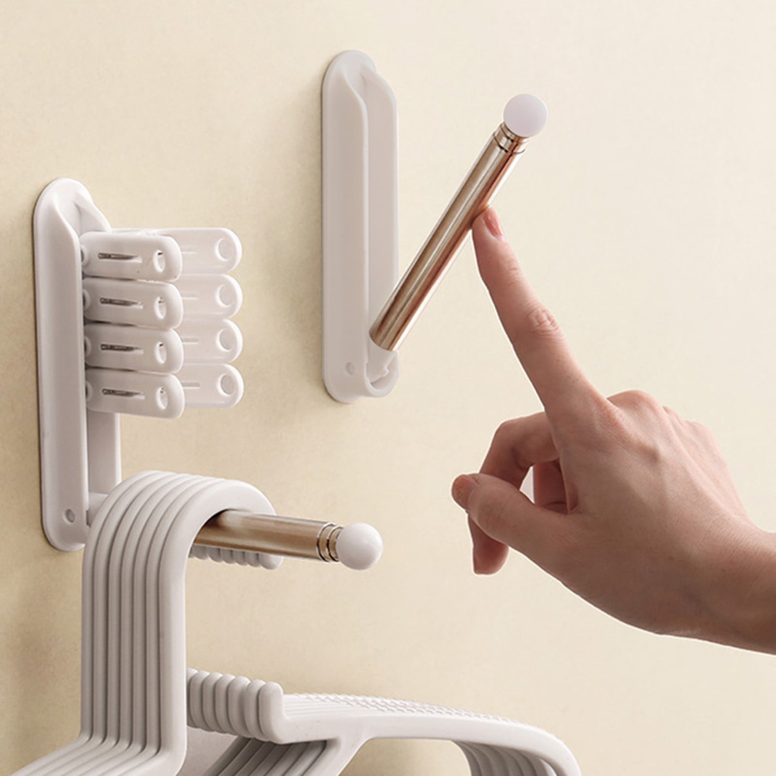 HOZVOMI Foldable Travel Hanger with Retractable Rod Over The Door ...