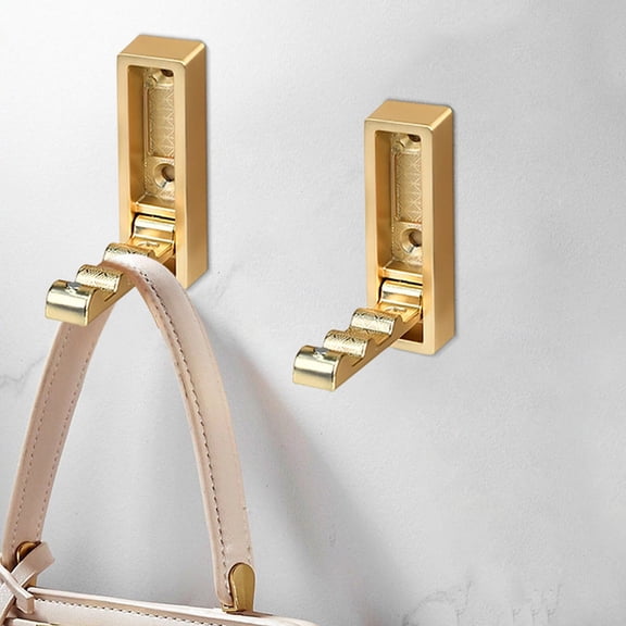 HOZVOMI Foldable Wall Mount Hooks, Heavy Duty Retractable Coat Hooks for Hanging, Space Saving Folding Hanger for Bathroom Closet Entryway Kitchen Organization