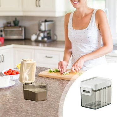 HOZVOMI Food Storage Container, Clear Rectangle Leakproof Airtight Container for Cereals, Coffee, Candy, Dry Goods, Stackable Kitchen Organizer with Spoon