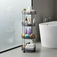thumbnail image 1 of HOZVOMI Four Tier Multi-Layer Storage Rack with Wheels for Kitchen, Bathroom, and Living Room, Movable Trolley, Efficient Space Utilization, 1 of 6