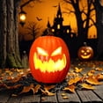 thumbnail image 1 of HOZVOMI Halloween Pumpkin Lantern, Battery Operated LED Jack-O'-Lantern Light, Plastic Light-Up Pumpkin Decor for Indoor Outdoor, Tabletop, Garden, Fall & Spooky Decorations, 1 of 6