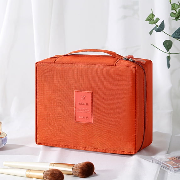 HOZVOMI Handheld Makeup Bag, Large Capacity Waterproof Storage Organizer, Portable Toiletry Bag for Cosmetics, Travel and Home Use
