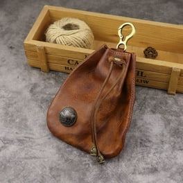 JAJMO LEGACY Men's Mini Coin Purse, Vintage Brown Leather