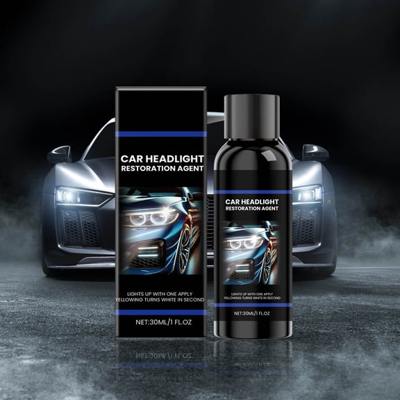 HOZVOMI Headlight Restoration Kit - 30ml Car Polish and Cleaner for Fogged Headlights, Long-lasting Protection for All Vehicle Models, Easy DIY Application