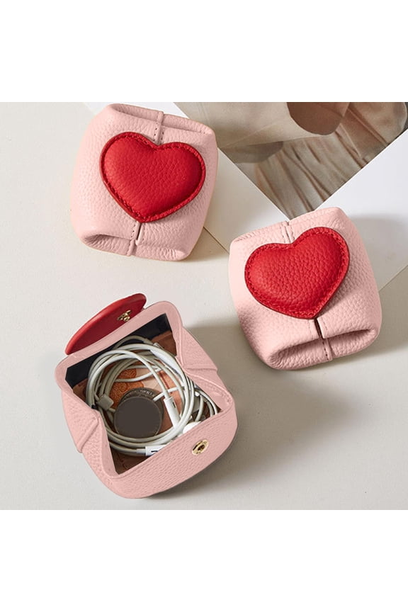 Heart-Shaped Mini Coin Purse for Earbuds and Small Essentials – Trendy Portable Storage Solution