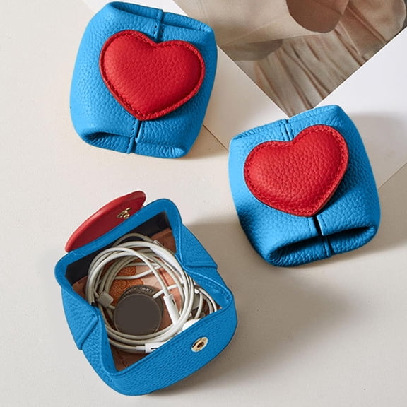 HOZVOMI Heart-Shaped Mini Coin Purse for Earbuds and Small Essentials β Trendy Portable Storage Solution