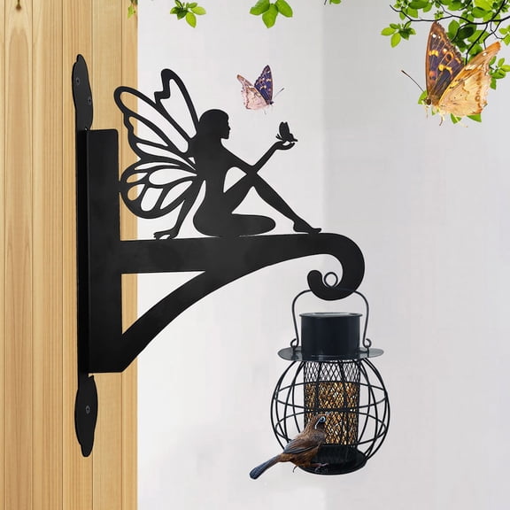 HOZVOMI Iron Wall Nail Hook Feeder, Includes 3 Screws & Caps, Versatile Wall Decoration for Home & Garden