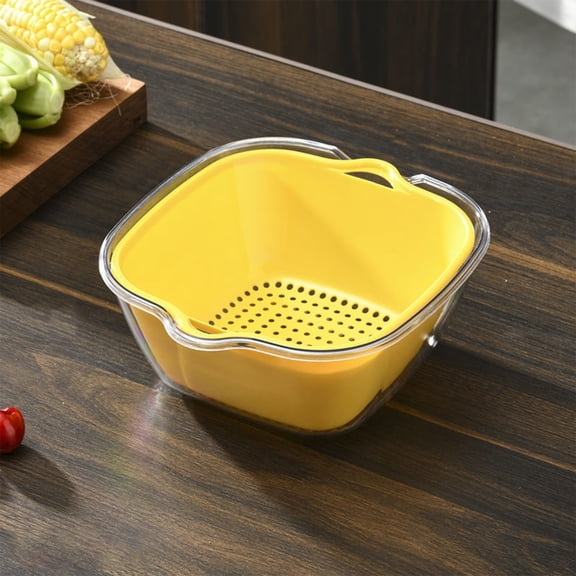 HOZVOMI Kitchen Organizer Basket Food Safe Plastic Drainer Space Saving Storage Container for Vegetables Easy Clean Multi Purpose Use