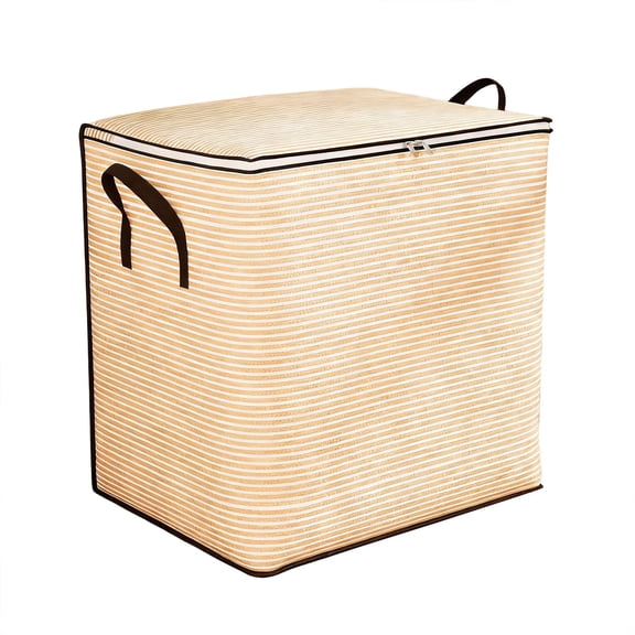 HOZVOMI Large Capacity Fabric Storage Boxes with Lids for Clothing Blankets Toys Bedding with Extended Handles and Sturdy Zippers