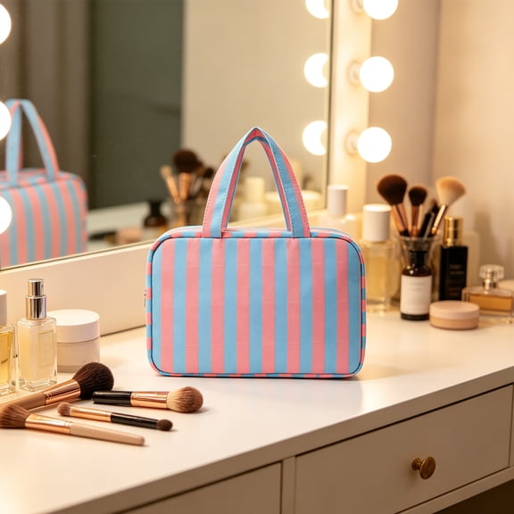HOZVOMI Large Capacity Travel Cosmetic Storage Bag with Multi-Layer Design and Waterproof Features for Easy Organization