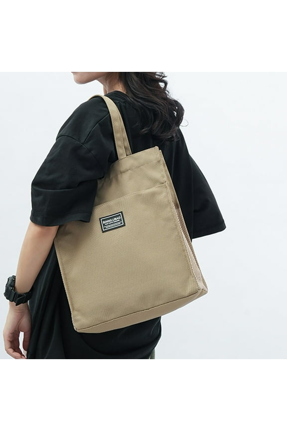 Large Foldable Shopping Bag with Zipper, Oxford Cloth Tote Handbag for Work, Travel, Candy Storage, Jewelry Pouch, and Shopping Packaging