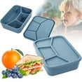 thumbnail image 1 of HOZVOMI Leak Proof Bento Lunch Box - Adult Safe, Microwave & Dishwasher Safe Container with 4 Compartments, Blue Silicone Material, 1 of 6