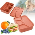 thumbnail image 1 of HOZVOMI Leak Proof Bento Lunch Box - Adult Safe, Microwave & Dishwasher Safe Container with 4 Compartments, Red Silicone Material, 1 of 6