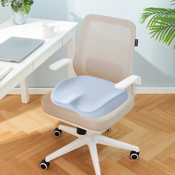 HOZVOMI Memory Foam Seat Cushion for Office Chair, Thickened Coccyx Pressure Relief Cushion, Non-Slip Ergonomic Cushion for Long Sitting (15.74x14.56 Inches)