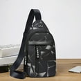 thumbnail image 1 of HOZVOMI Men's Multi-Functional Chest Bag - Crossbody Travel Shoulder Bag with Headphone Compartment, Secure Zippers, Cool Printing for Leisure & Business (Black), 1 of 6
