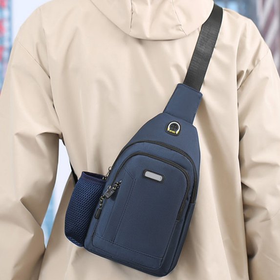 HOZVOMI Men's Waterproof Chest Bag, Wearable Cloth Shoulder Slanting Small Backpack, Light Crossbody Bag