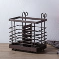 thumbnail image 1 of HOZVOMI Metal Mesh Utensil Drying Rack with 2 Compartments, Hanging Draining Basket for Chopsticks Spoon Fork Knife Holder, 1 of 6