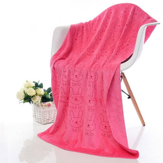 HOZVOMI Microfiber Bath Towel - Super Absorbent Rabbit Print Beach Towel, Ultra Soft & Non-Shedding for Adults