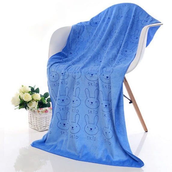 HOZVOMI Microfiber Bath Towel - Super Absorbent Rabbit Print Beach Towel, Ultra Soft & Non-Shedding for Adults
