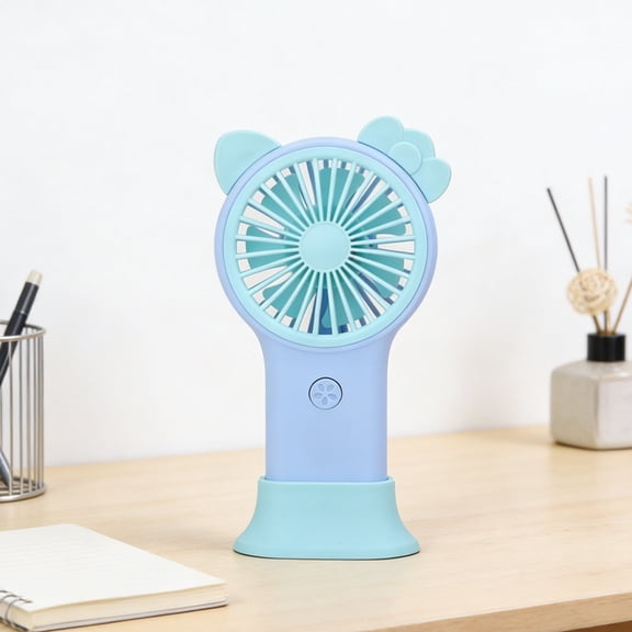 HOZVOMI Mini Cats Shaped Rechargeable Fan, Pocket Sized Portable USB Handheld Fan