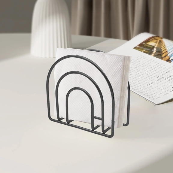 HOZVOMI Modern Metal Napkin Rack for Kitchen Tables and Countertops - Vertical Design for Easy Dispensing - Suitable for Indoor and Outdoor Use