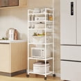 thumbnail image 1 of HOZVOMI Multi Layer Household Storage Rack Trolley with 360 Degree Wheels for Bathroom Kitchen and More, 1 of 6