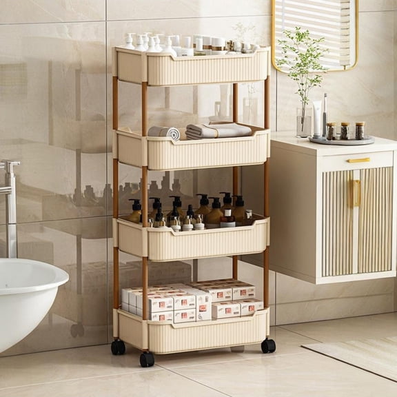 HOZVOMI Multi-Layer Mobile Trolley Rack for Bedroom, Bathroom, Living Room