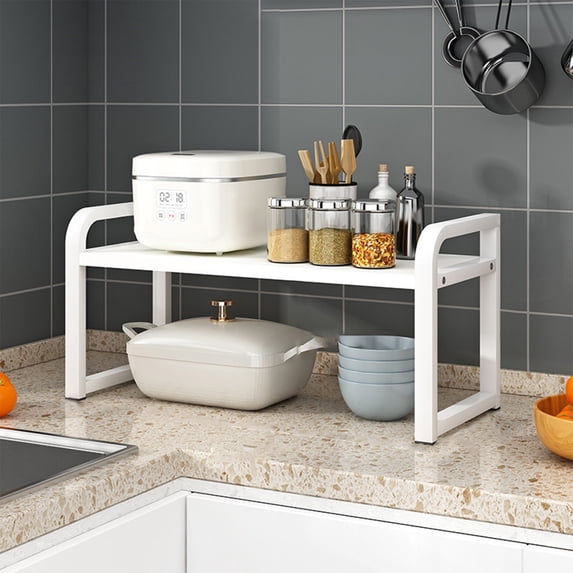 HOZVOMI Multifunctional Kitchen Storage Rack for Dishes and Seasoning Bottles, Punch-Free Design, Non-Slip Base, Stable Structure