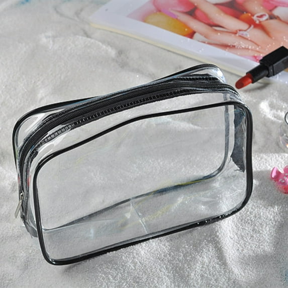 HOZVOMI Multifunctional Transparent PVC Cosmetic Bag - Portable Travel Storage Organizer for Toiletries, Clear Makeup Pouch with Large Capacity & Easy Access | Spill-Proof Design