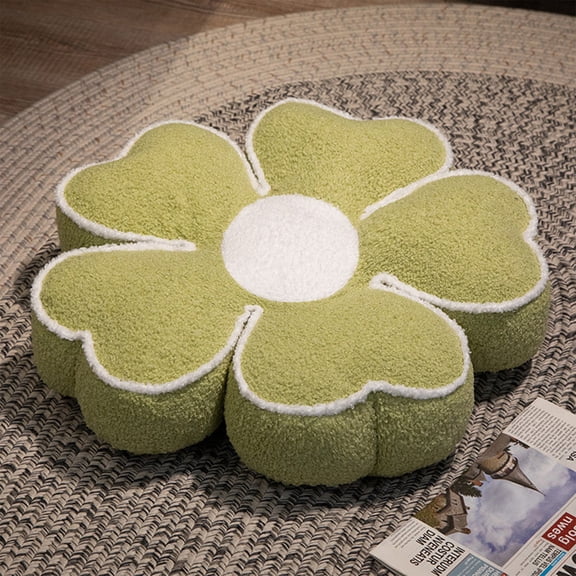 HOZVOMI Petal Shaped Velvet Seat Cushion - 15.74x15.74 Inch Floor Pillow, Soft Scandinavian Style Mat for Chair & Sofa (6 Colors)