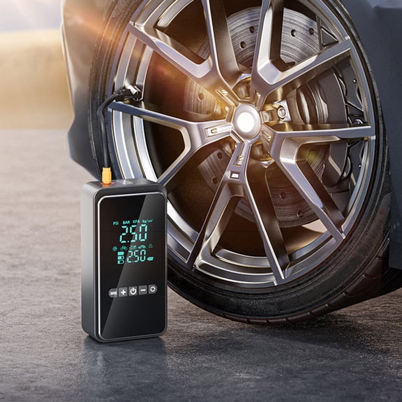 HOZVOMI Portable Car Tire Inflator Pump with LED Lighting, 12V 72W Fast Inflation (≤7min for 195/65/R15), Auto-Stop & Dual-Screen Tire Pressure, ABS Material, Flexible Storage