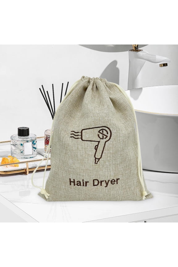 Portable Long-lasting And Multi-Functional Storage Environmental Jute Like Dustproofing Drawstring Bag For Hair Dryer, D