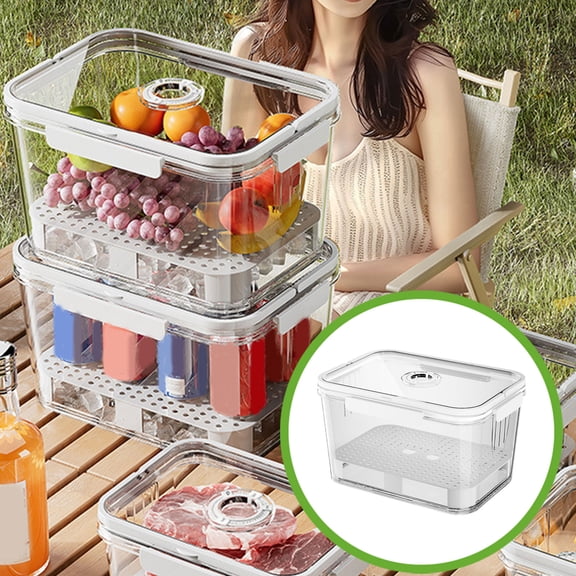 HOZVOMI Portable Outdoor Camping Mobile Small Refrigerator, Fruit Lunch Box with Storage Preservation for Spring Picnic