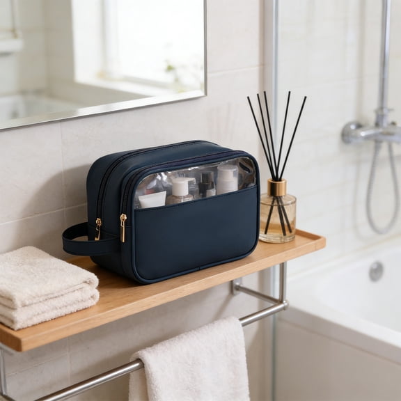 HOZVOMI Portable Toiletry Bag for Business Travel with Waterproof Design and Ample Storage