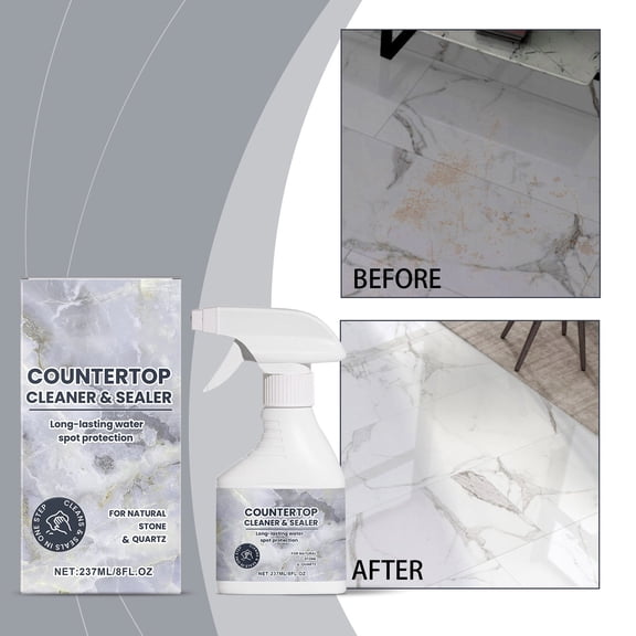 HOZVOMI Powerful Countertop Cleaner for Stubborn Stains - 8oz, Safe for All Surfaces, Fresh Lemon Scent, Easy Spray Application