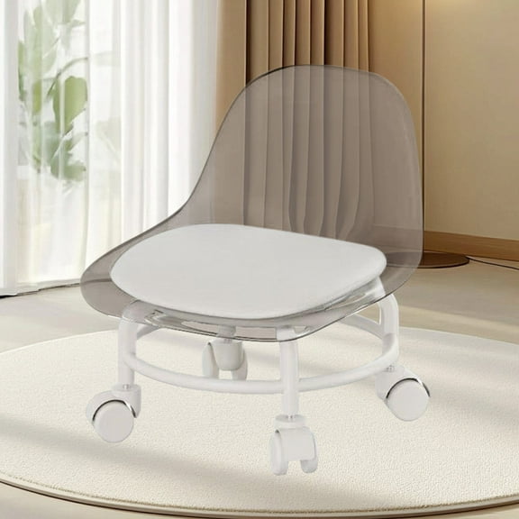 HOZVOMI Pulley Low Stool Household Acrylic Wheel Multifunctional Stool for Living Room, Camping, Outdoor Activities