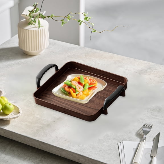 HOZVOMI Serving Tray with Raised Edges and Handles, Versatile Snack and Food Platter for Living Room, Parties, and Picnics