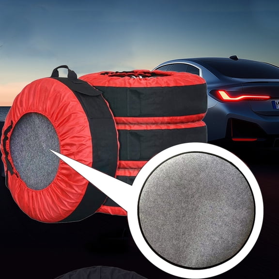 HOZVOMI Set of Four 55cm/21.6in Tire Felt Covers - Durable Antidust Mats for Automotive Tire Protection, Gray Polyester, Multi-Purpose Use