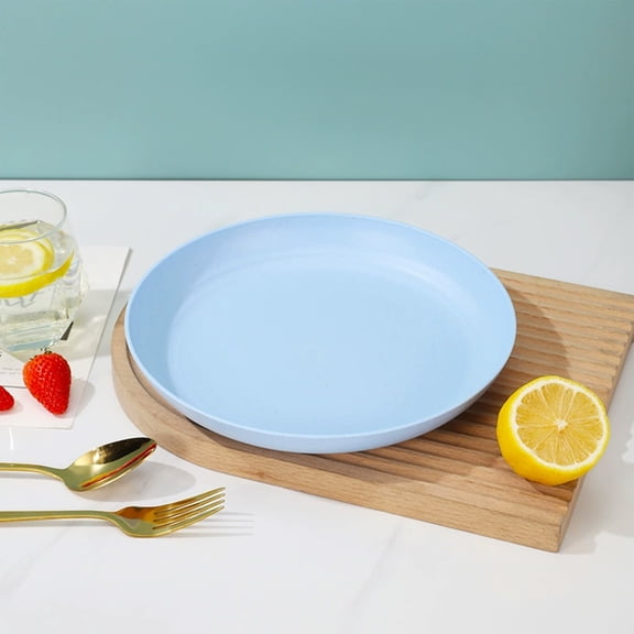 HOZVOMI Shatterproof Plastic Dinner Trays, Reusable Microwave & Dishwasher Safe Plates for Kitchen, Camping