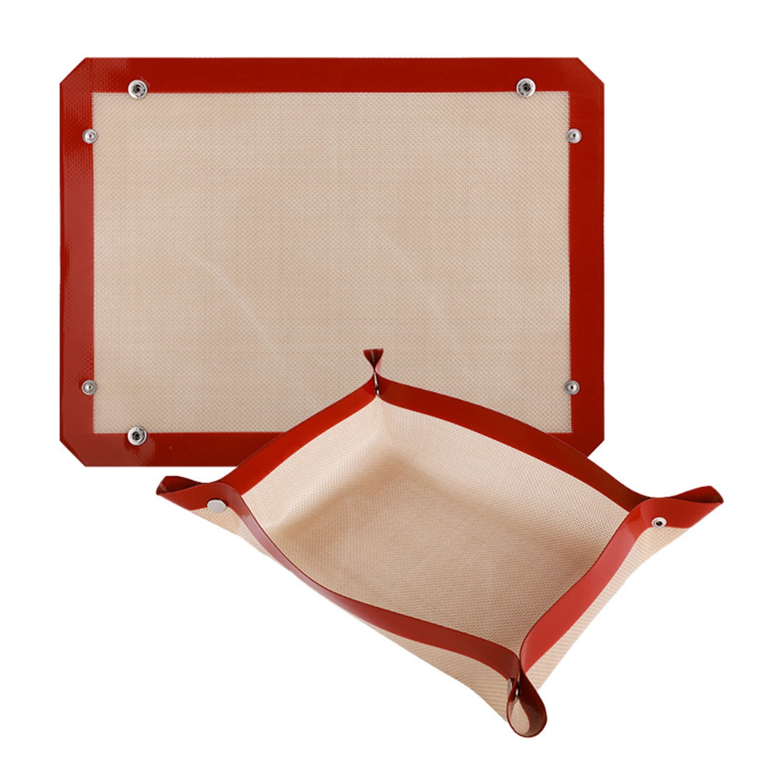 HOZVOMI Silicone Baking Mat with Raised Edges and Metal Snap Buttons ...