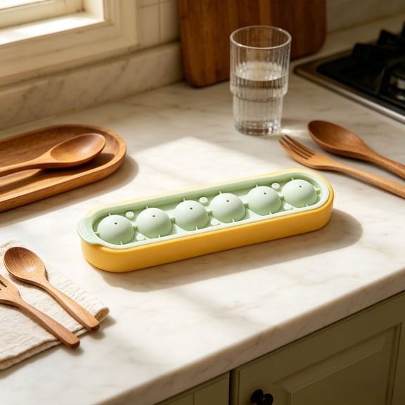HOZVOMI Silicone Ice Ball Maker with Easy Release Plastic Base for Cocktails and Drinks
