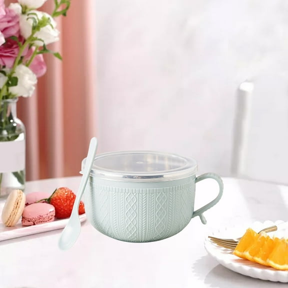 HOZVOMI Small Size Rice Bowl Soup Bowl Household Tableware Anti-Scald Bowl Soaking Bowl with Straw