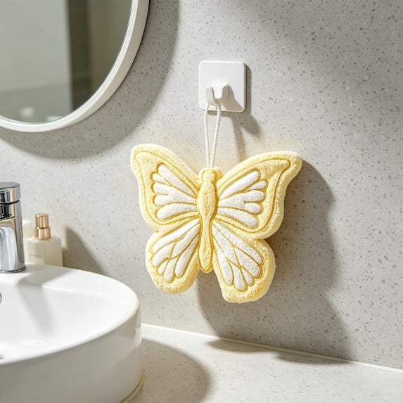 HOZVOMI Soft Hand Towel with Butterfly Design Ideal for Kitchen Use Absorbent Hanging Towel Perfect for Quick Drying Hands and Wiping Small Items