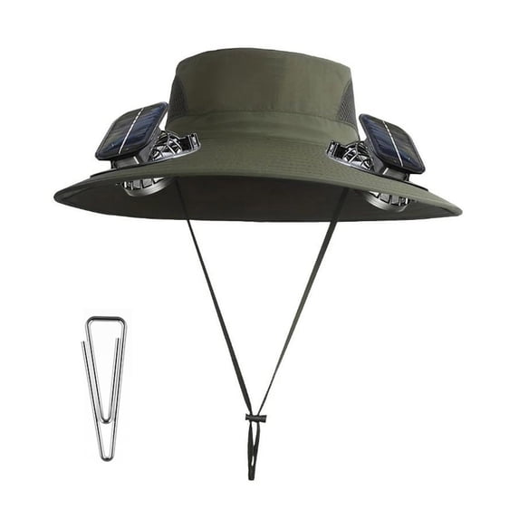 HOZVOMI Solar Fan Outdoor Fishing Hat for Men with Detachable Solar Charging Fan, Hands-Free Design for Fishing and Outdoor Activities