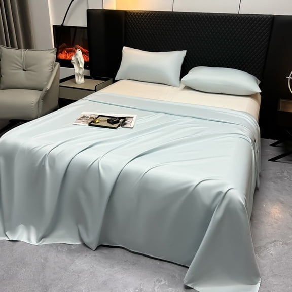 HOZVOMI Solid Color Washable Satin Bed Sheet, Lightweight, Easy Care, Luxurious Soft Feel, Ideal for Home or Holiday Gift