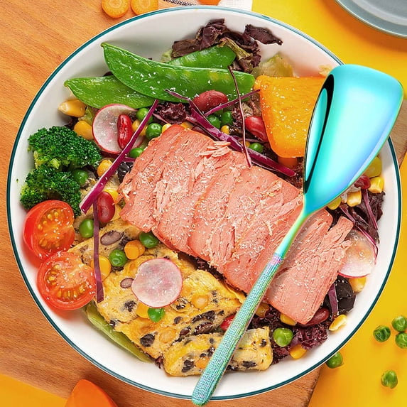 HOZVOMI Stainless Steel Serving Spoon, Restaurant-Grade Serving & Mixing Spoon, Versatile Dividing Spoon for Portioning, Ergonomic Handle, Easy to Clean, Ideal for Restaurant/Home Kitchen