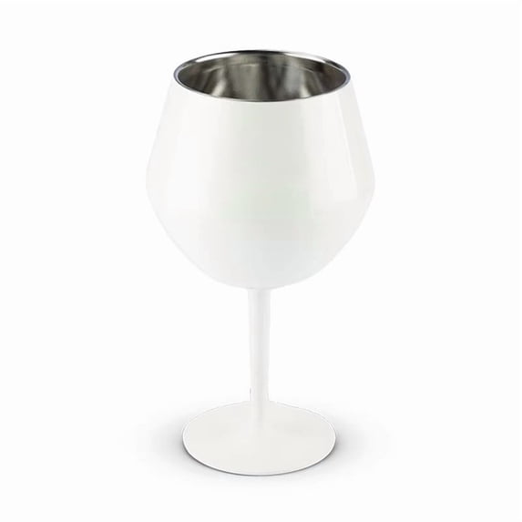 HOZVOMI Stainless Steel Wine Glass with Lid, Splash Proof Travel Tumbler, Condensation Free Exterior, Non Scratch Base, Decorative Patterned Interior for Home BBQ Outdoors