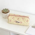 thumbnail image 1 of HOZVOMI Stylish Checkered Pencil Case with Bow Design Portable Stationery Organizer, 1 of 6
