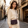 thumbnail image 1 of HOZVOMI Stylish Mini Crossbody Bag for Women - Textured Fabric Turn-Lock Purse Perfect for Everyday Use, 1 of 8
